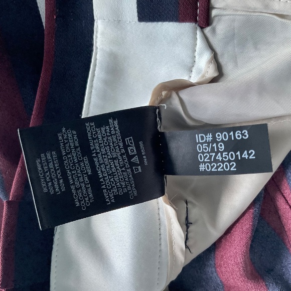 EXPRESS Women's MAROON/NAVY/White Striped High Rise Wide Leg Pants Trousers - Picture 4 of 12